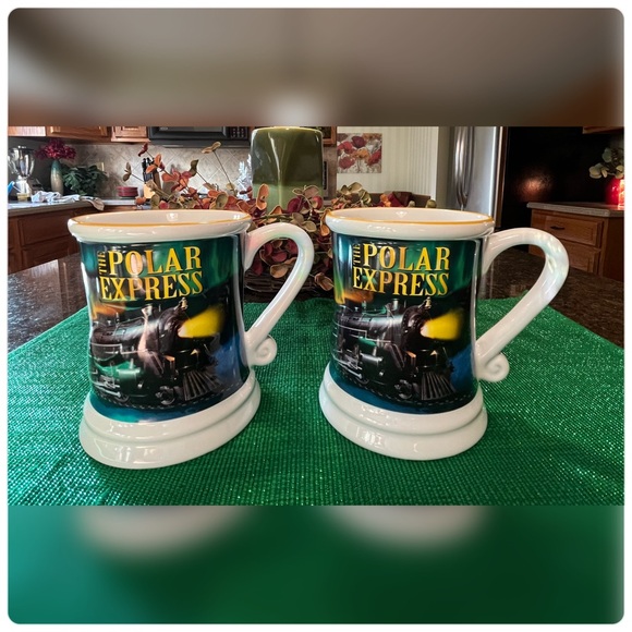Polar Express Other - Polar Express-Ceramic 3-D Train Coffee, Cocoa, Tea Mug Pair